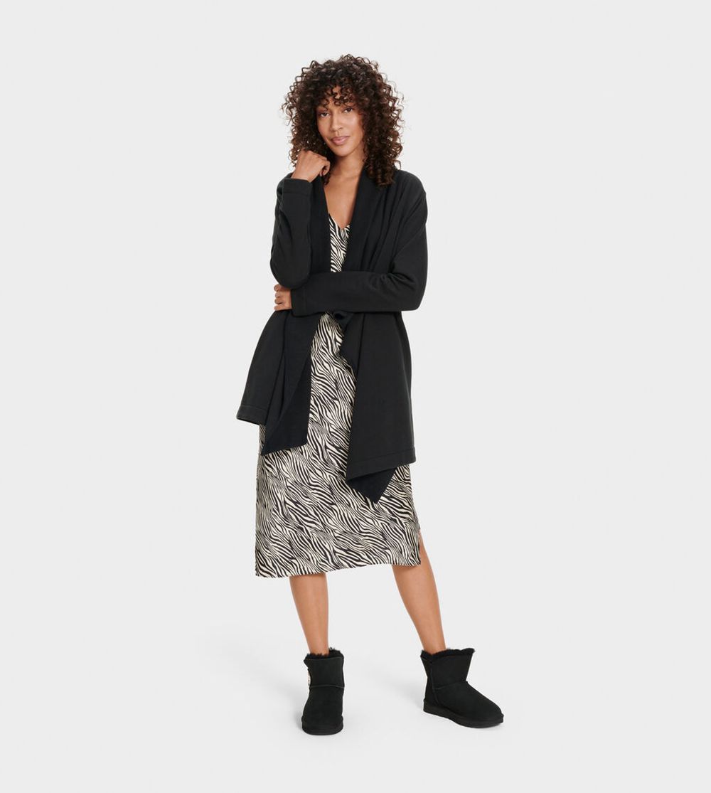 Ugg Cardigans Canada - Ugg Women's Janni Fleece Blanket Black